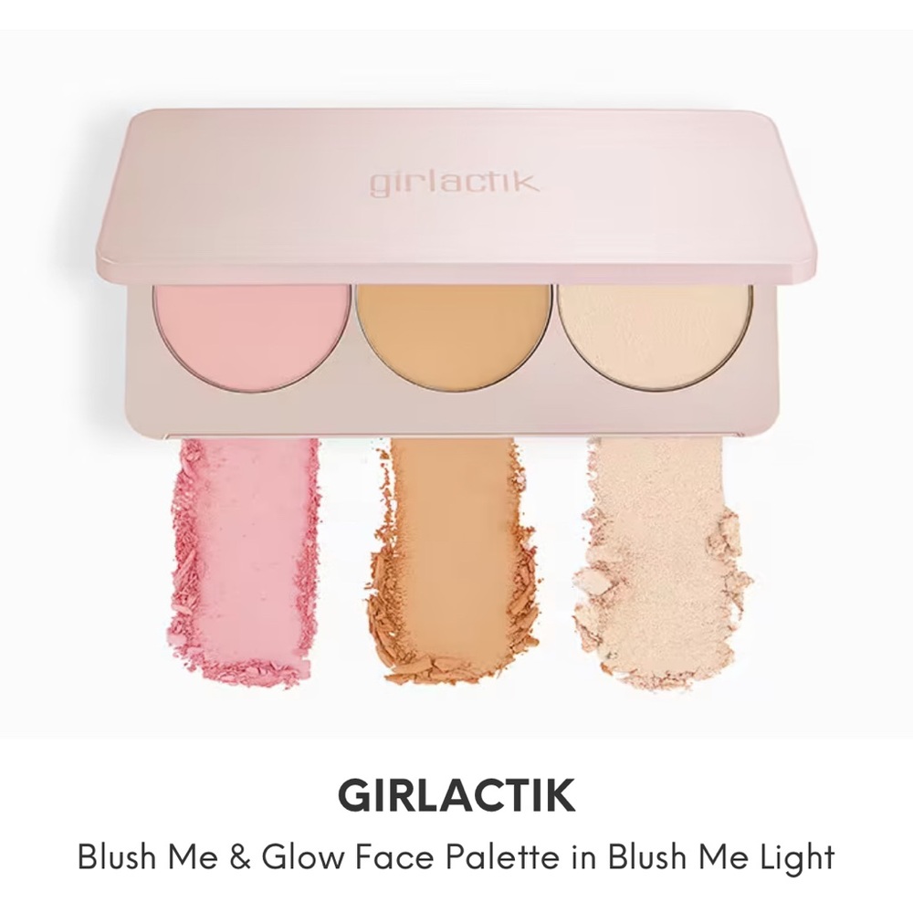 GIRLACTIK Blush Me & Glow Face Palette in Blush Me LIGHT Blush Bronzer Highlight